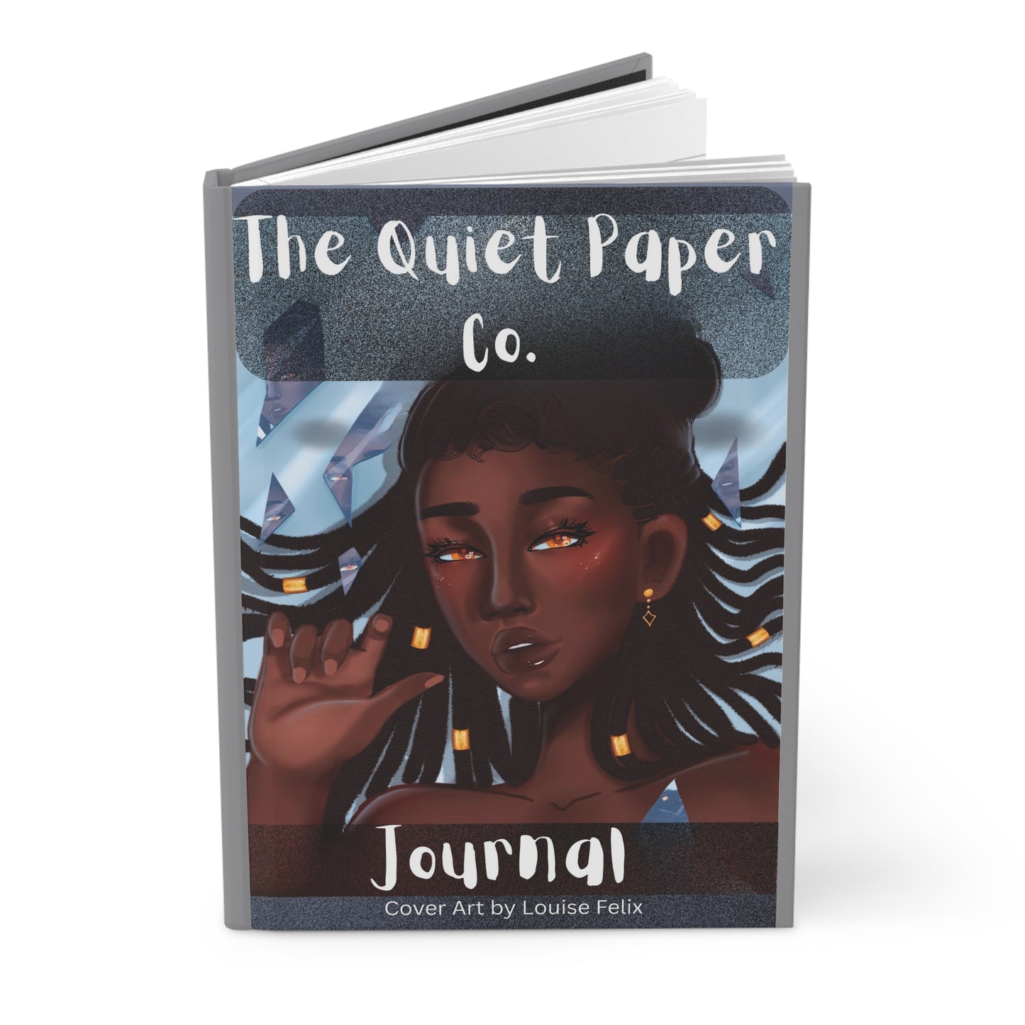 The Quiet Paper Co. Hardcover Journal — Illustrated Black Woman Art Notebook for Creative Writing & Self-Reflection