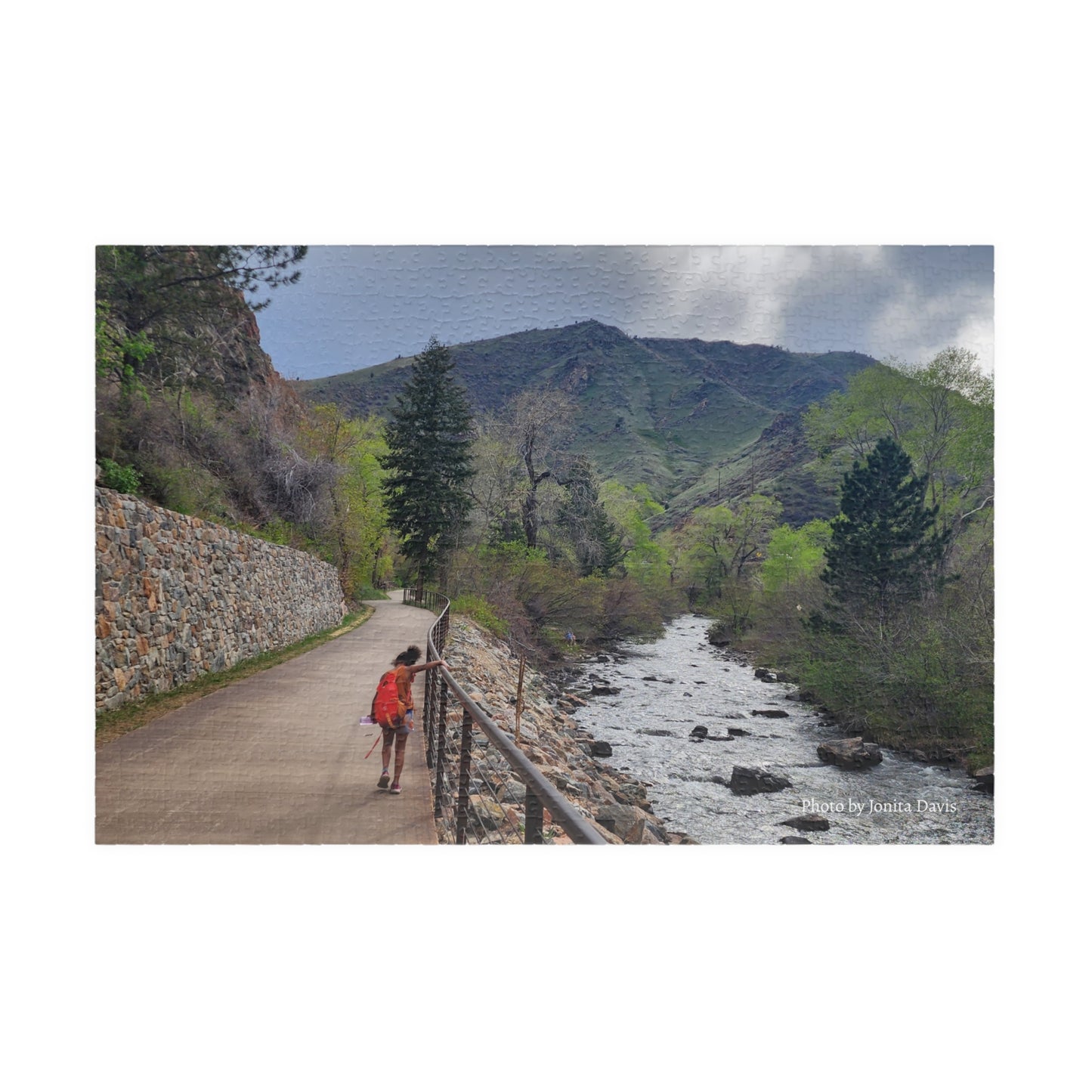 Puzzle - Girl Walking Along Clear Creek in Golden CO in Spring