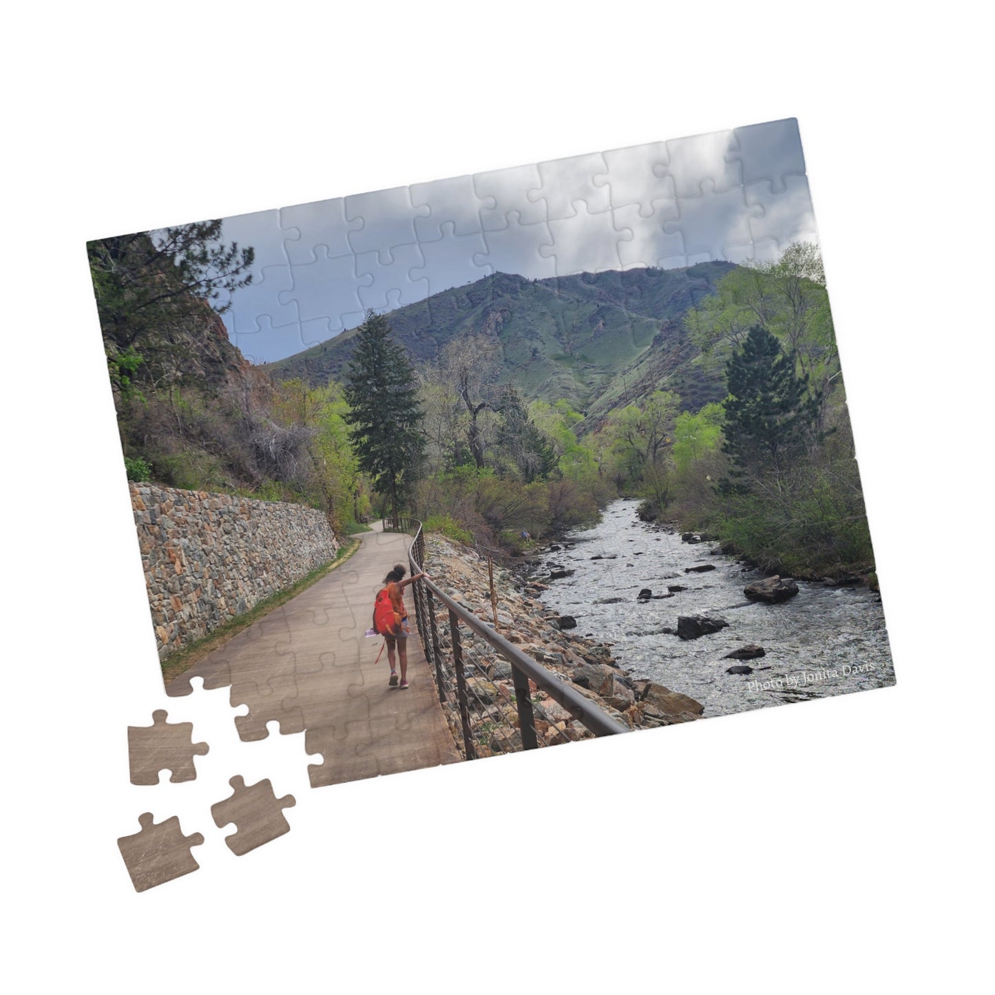 Puzzle - Girl Walking Along Clear Creek in Golden CO in Spring