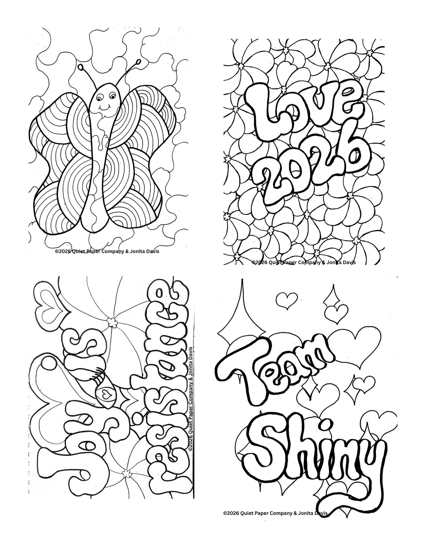 10 Pack Quiet Paper Co. Sticker Packs