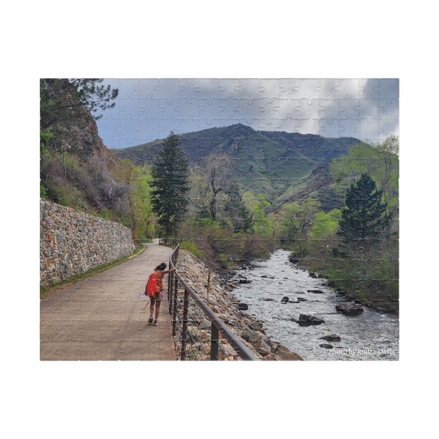 Puzzle - Girl Walking Along Clear Creek in Golden CO in Spring
