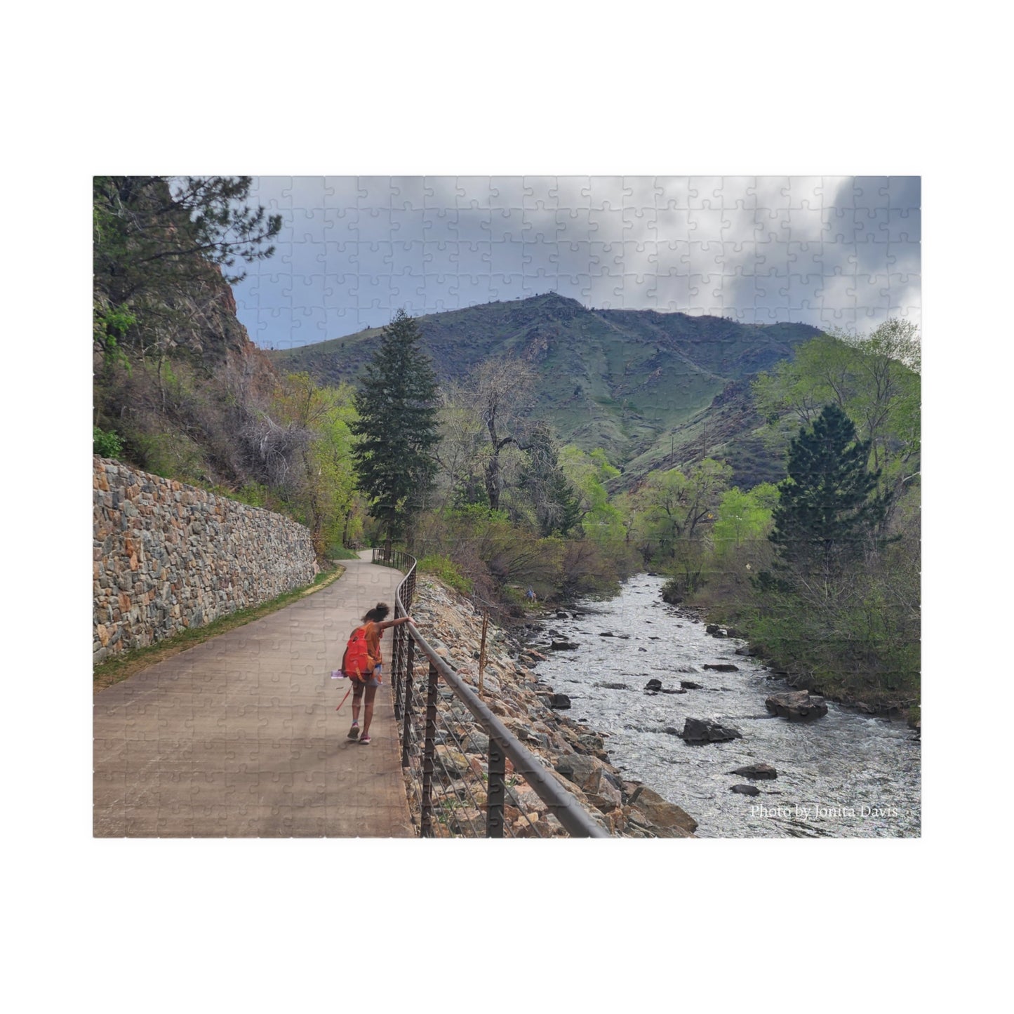 Puzzle - Girl Walking Along Clear Creek in Golden CO in Spring