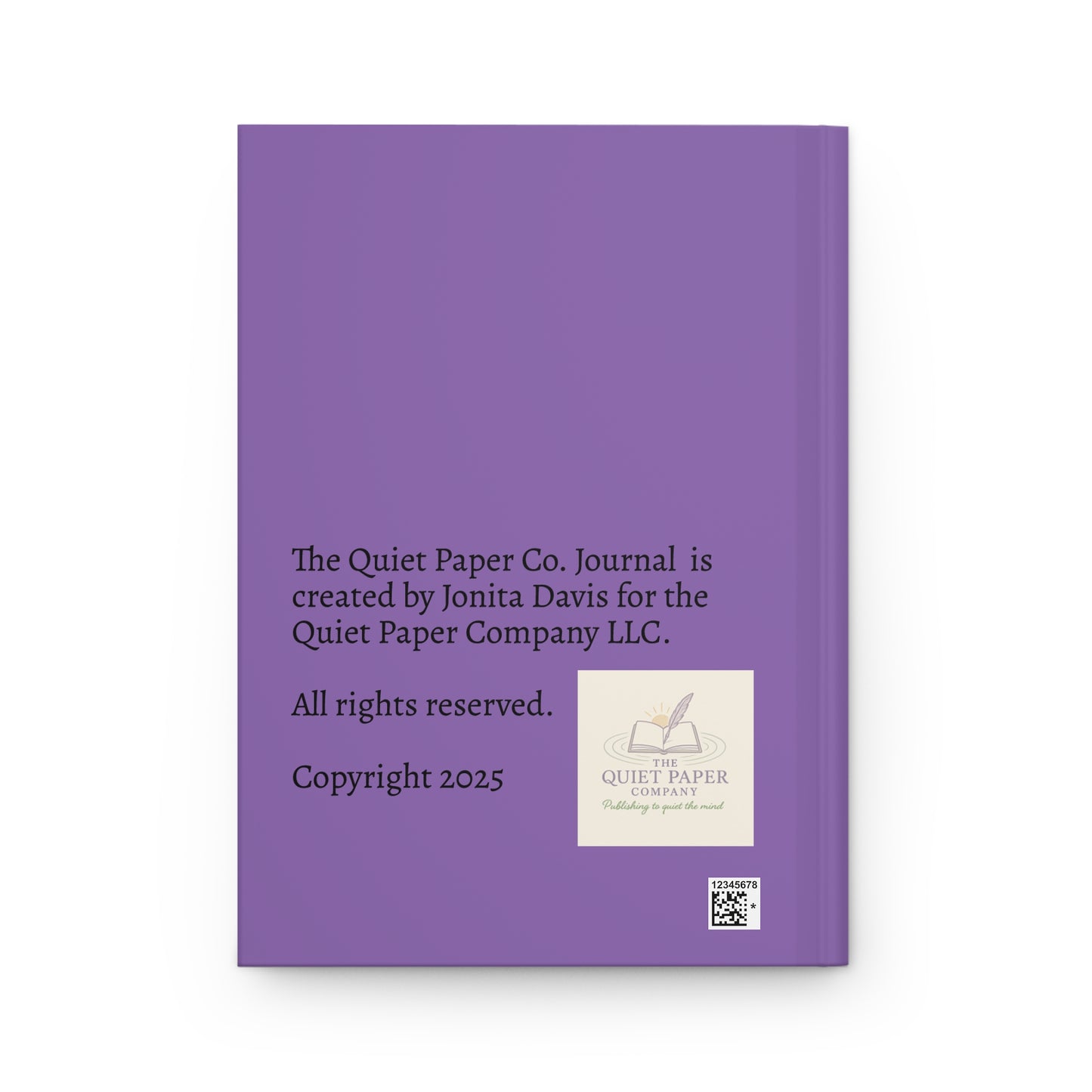 Hardcover Journal — The Quiet Paper Co. Purple Hand-Drawn 'Journal' Notebook