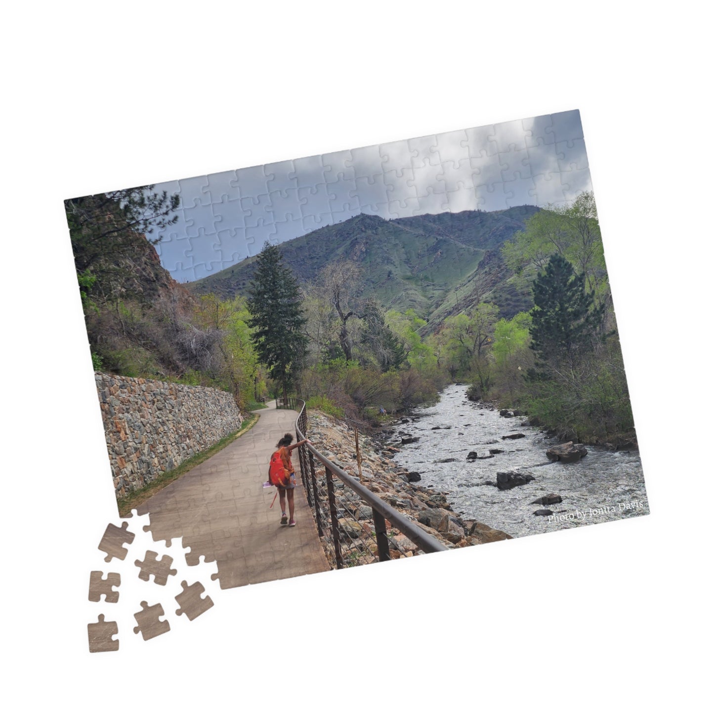 Puzzle - Girl Walking Along Clear Creek in Golden CO in Spring